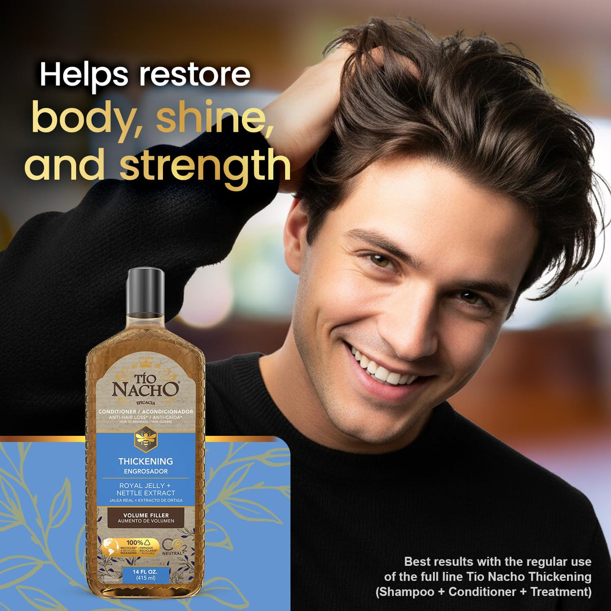 Tio Nacho Thickening Conditioner with Royal Jelly and Natural Extracts - Hair Loss Conditioner for Men and Women - Volumizing Formula for Fine Beauty & Personal Care Tio Nacho