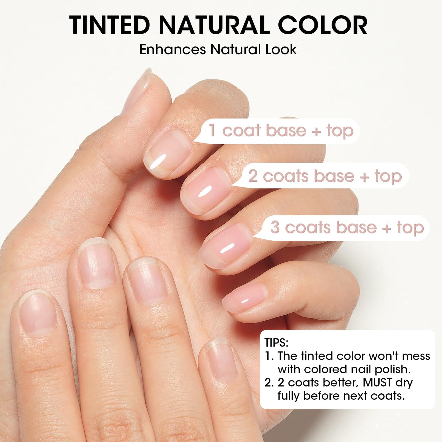 GELLEN Clear Nail Polish Ridge Filling Base Coat, Sheer Nude Tint Ridge Filler For Nails | Smooth Strengthen Nourish Damaged Dry Finger Nails | Shea Beauty and Personal Care GELLEN