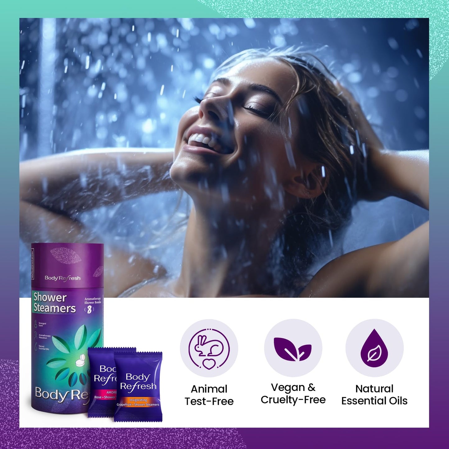 Shower Steamers Aromatherapy 8 Pack - Shower Bombs with Natural Essential Oils, Gifts for Women Mom Wife Men, Birthday Gifts for Women,Self Care Beauty and Personal Care BodyRefresh
