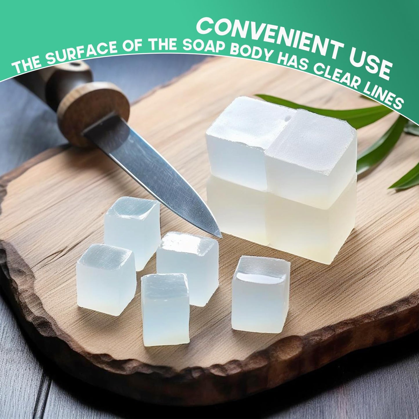 EDSRDRUS 2LB Unscented Glycerin Soap Base DIY Handmade Soap Moisturizing Melt and Pour Soap Base for Crafting, Vegetable Glycerin & Coconut Oil, Easy Beauty & Personal Care EDSRDRUS