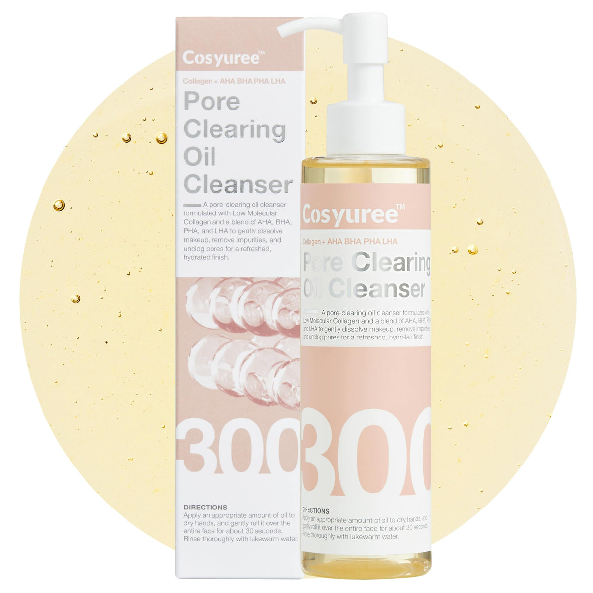 Cosyuree Collagen Pore Cleaning Oil Cleanser for Face by COSYUREE- AHA BHA PHA LHA Oil for Deep Cleansing, Face Cleansing, Hydration, and Makeup
