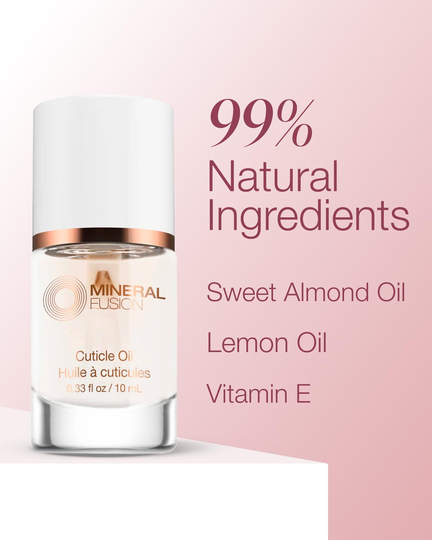 Mineral Fusion Cuticle Oil Nail Treatment - Natural Moisturizer with Vitamin E and Sweet Almond Oil - Softens & Protects Cuticles - Vegan, 99% Beauty & Personal Care Mineral Fusion