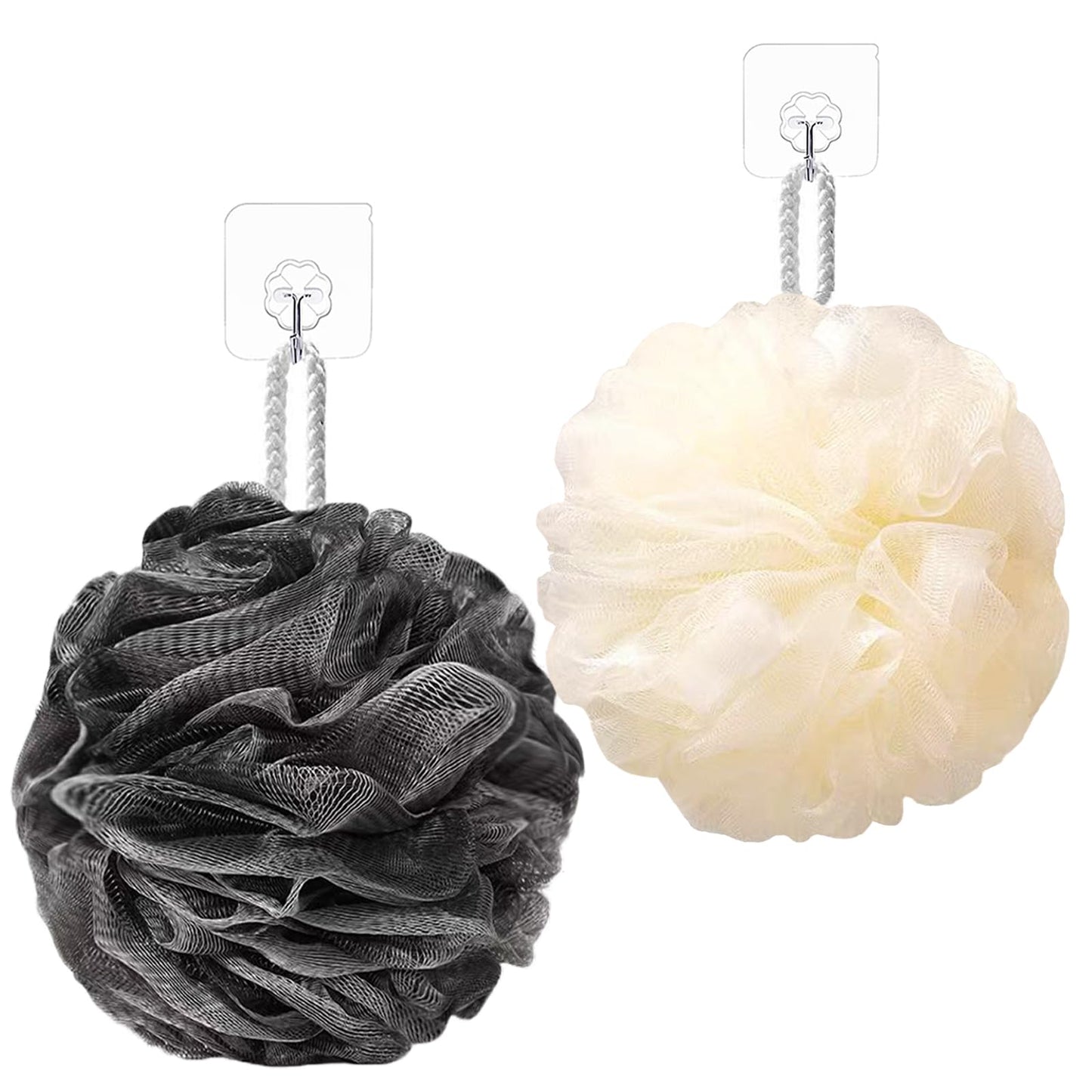 THYUNHE Sunvitae Bath Sponges Loofahs?Shower Puff 80 Grams Large Size?2 Pack Shower Sponge Pouf Ball Exfoliating Cleaning Bath Sponge Shower Loofa Beauty and Personal Care THYUNHE
