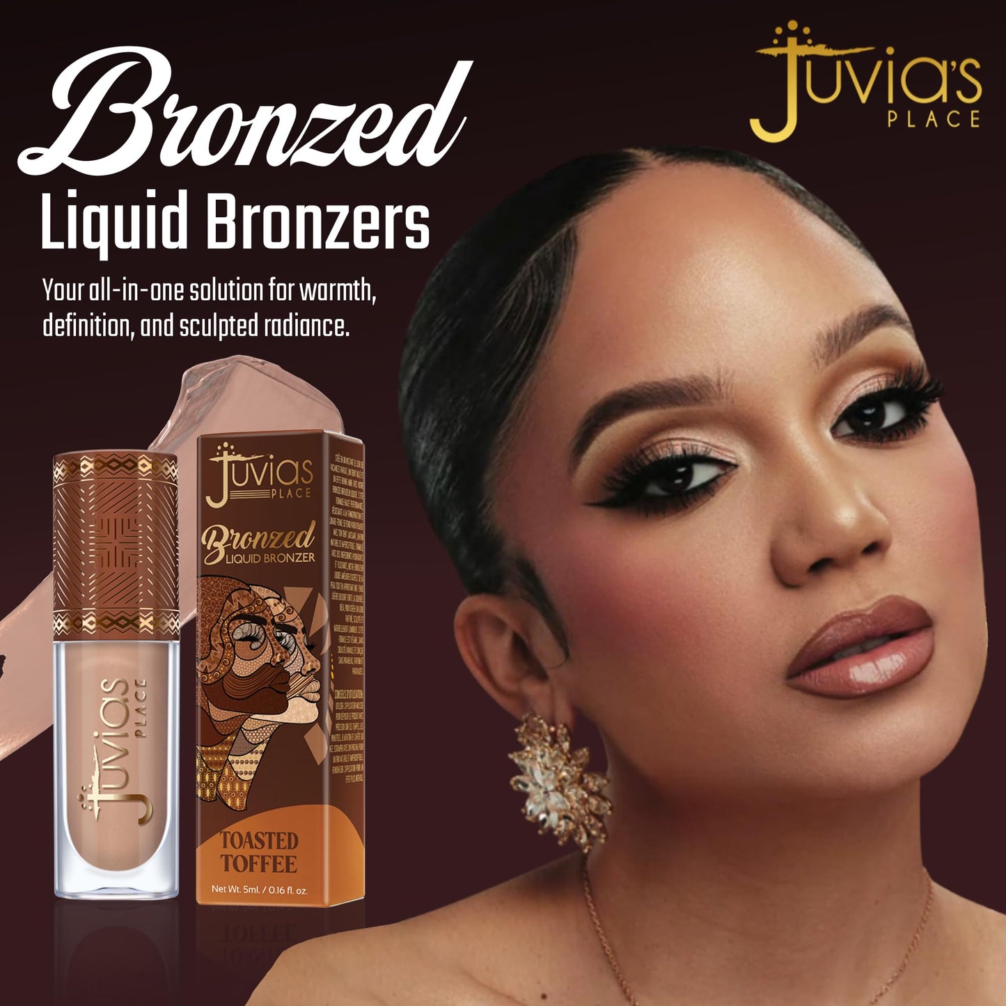 Juvia’s Place Bronzed Liquid Bronzer - Toasted Toffee - Liquid Bronzer for Face w/Silky Blendable Texture - Buildable Coverage for Natural Contour Beauty & Personal Care Juvia's Place