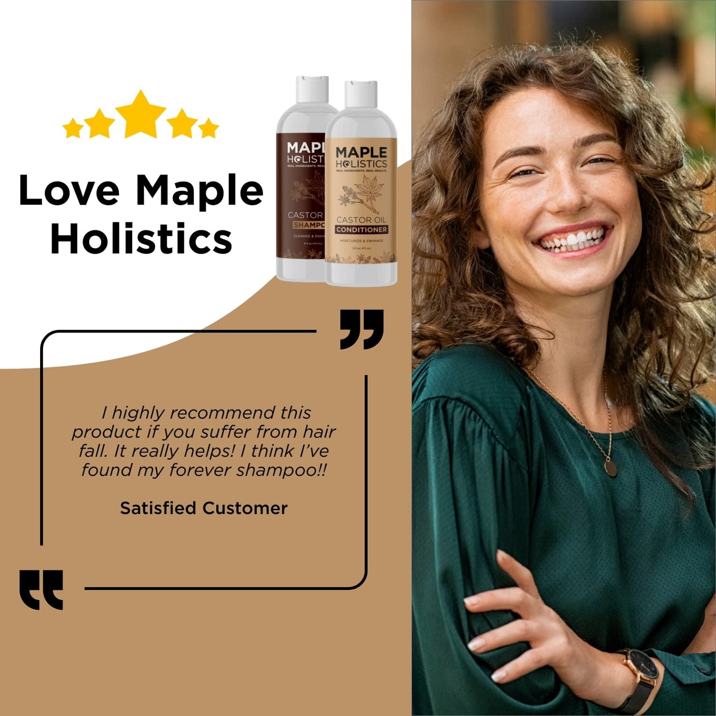 Castor Oil Shampoo and Conditioner Set - Jamaican Black Castor Oil Shampoo and Biotin Collagen Conditioner - Sulfate Free Shampoo and Conditioner Beauty & Personal Care Maple Holistics