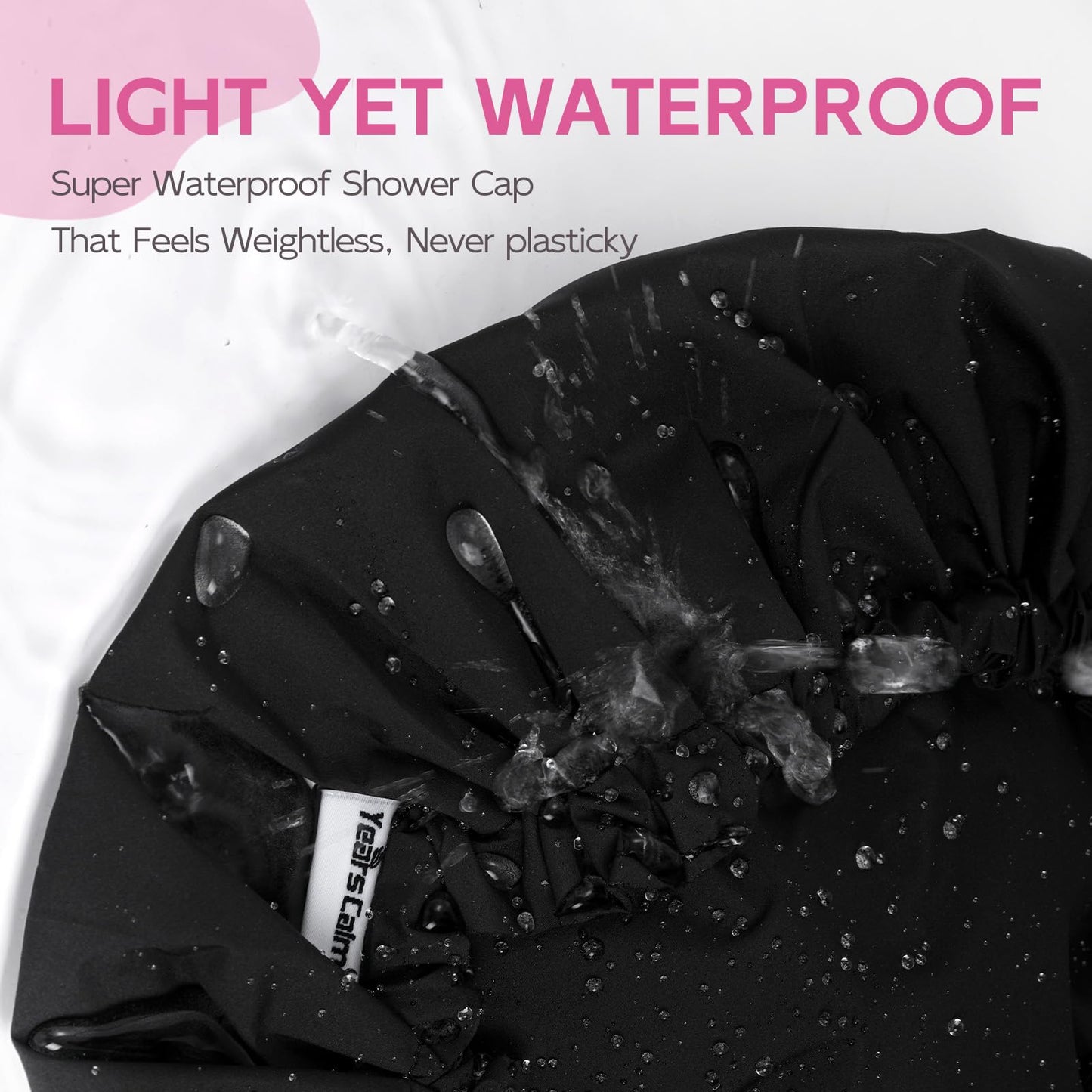 Years Calm Shower Cap for Women Waterproof Reusable - 27g Ultra Lightweight Double-Layer Shower Bonnet, Secure Fit for Long, Curly Hair, Travel & Spa Beauty and Personal Care Years calm