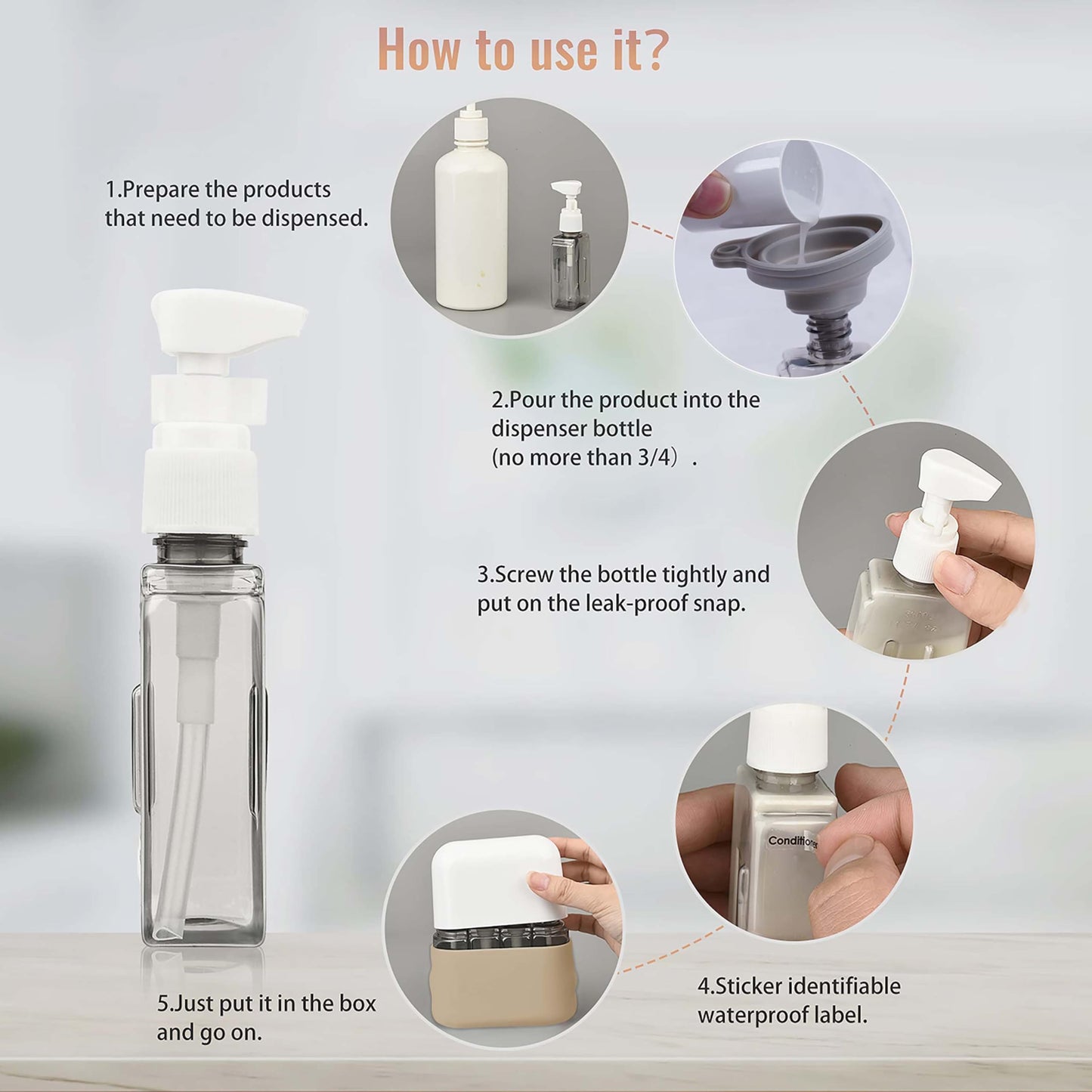 Bpluma Travel Bottles, Leak Proof Containers For Toiletries TSA Approved Airplane Accessories Kits For Liquid With Labels Beauty & Personal Care Bpluma
