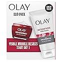 Olay Face Wash Regenerist Advanced Anti-Aging Pore Scrub Cleanser (5.0 Oz) and Micro-Sculpting Face Moisturizer Cream (1.7 Oz) Skin Care Duo Pack Beauty & Personal Care Olay