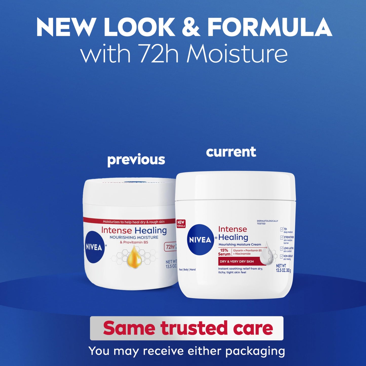 NIVEA Intense Healing Body Cream for Dry Skin with Glycerin, Provitamin B5 and Niacinamide, 72-Hour Moisture, Non-Greasy Body Moisturizer Immediately Beauty & Personal Care NIVEA