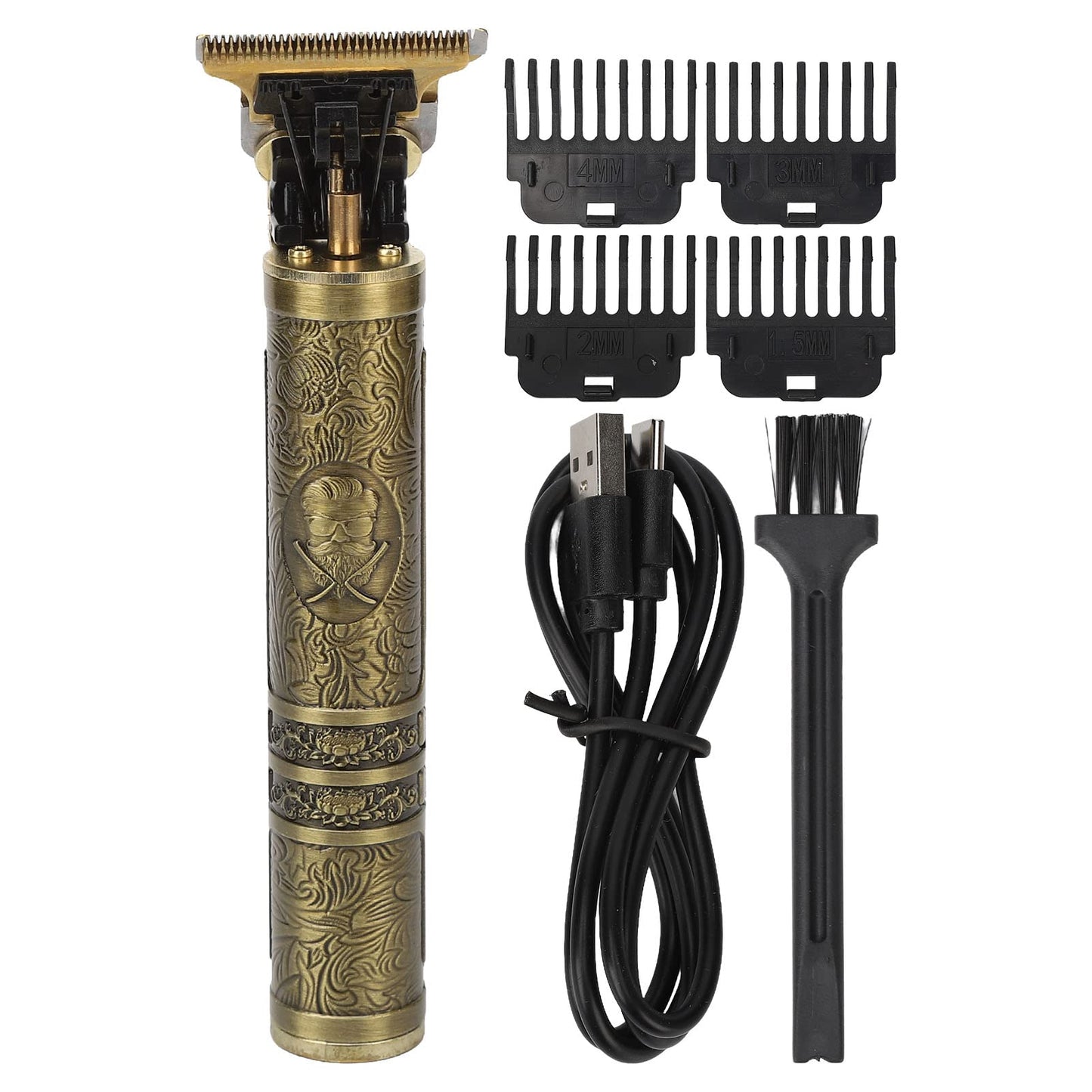 ZJchao Hair Trimmer, Mens Hair Clippers Vintage Golden Engraved Electric Hair Trimmers Compact Professional Hair Clipper Beard Trimmer for Men Haircut Beauty and Personal Care ZJchao