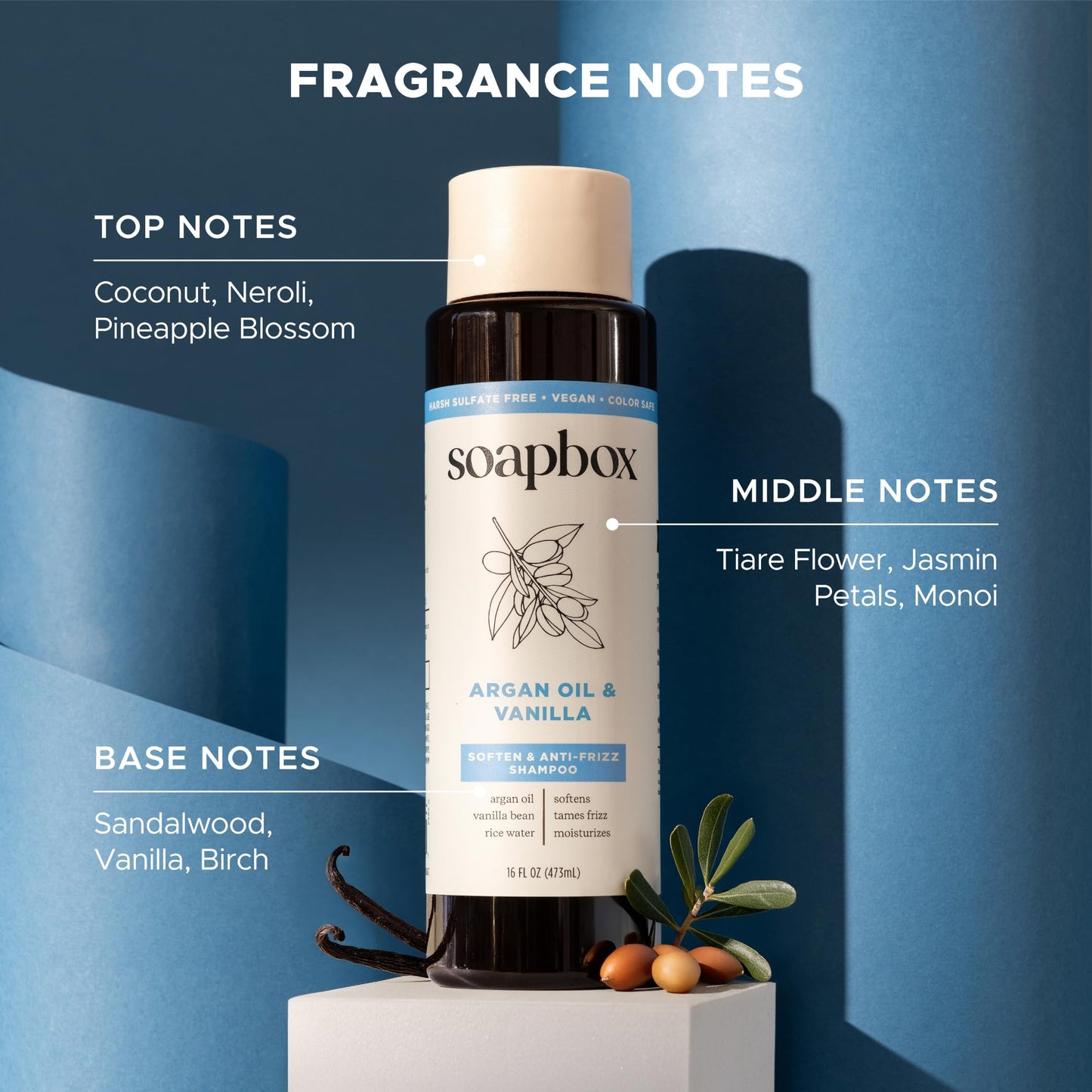 Soapbox Argan Oil & Vanilla Shampoo & Conditioner Set, Leaves Hair Smooth & Controls Frizz - Clean Ingredients Free of Harsh Chemicals, Sulfates Beauty & Personal Care Soapbox