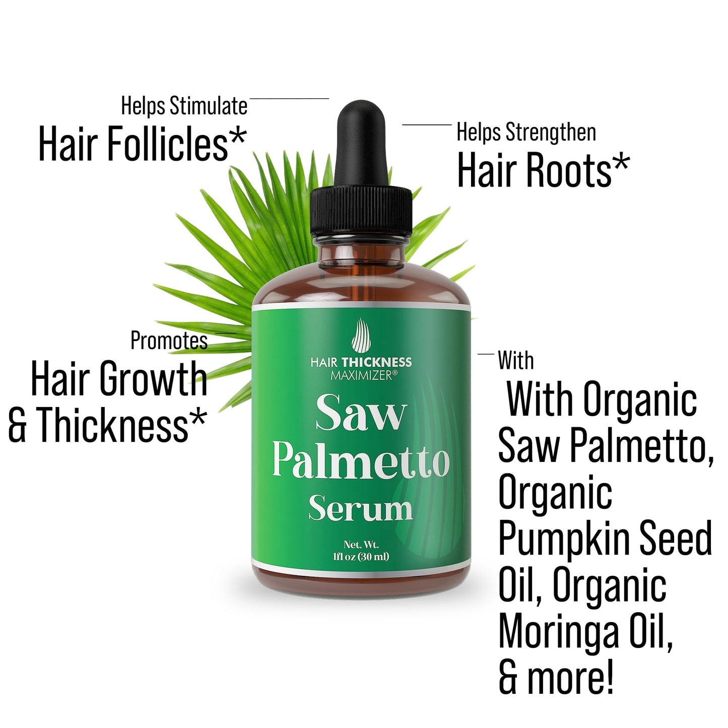 Saw Palmetto Serum for Hair Growth: Rosemary, Peppermint, Pumpkin Seed Oils. Vegan Thickening, Moisturizing, Strengthening Treatment for Women, Men Beauty & Personal Care Hair Thickness Maximizer