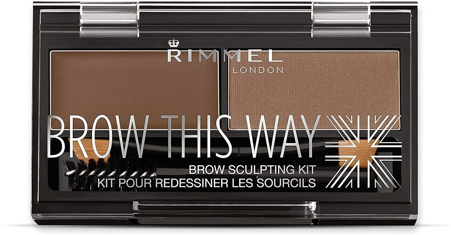Rimmel Brow This Way Sculpting Kit, Medium Brown, Powder 0.04 Ounce, Wax 0.03 Ounce Beauty & Personal Care Rimmel