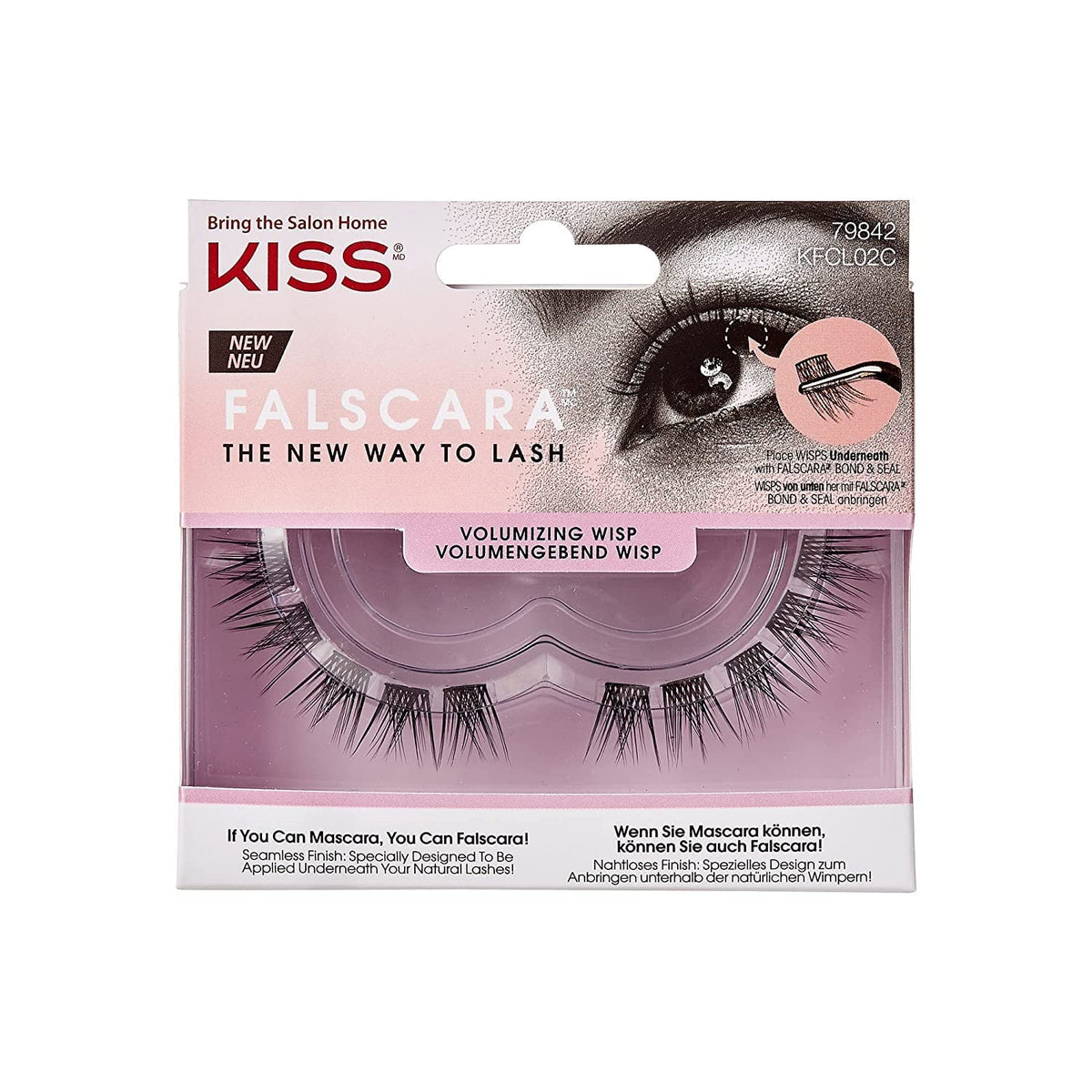 KISS Falscara DIY Eyelash Extension Volumizing Wisps - Featherlight Synthetic Reusable Artificial Eyelashes Pack of 10 Mini Lash Clusters for that
