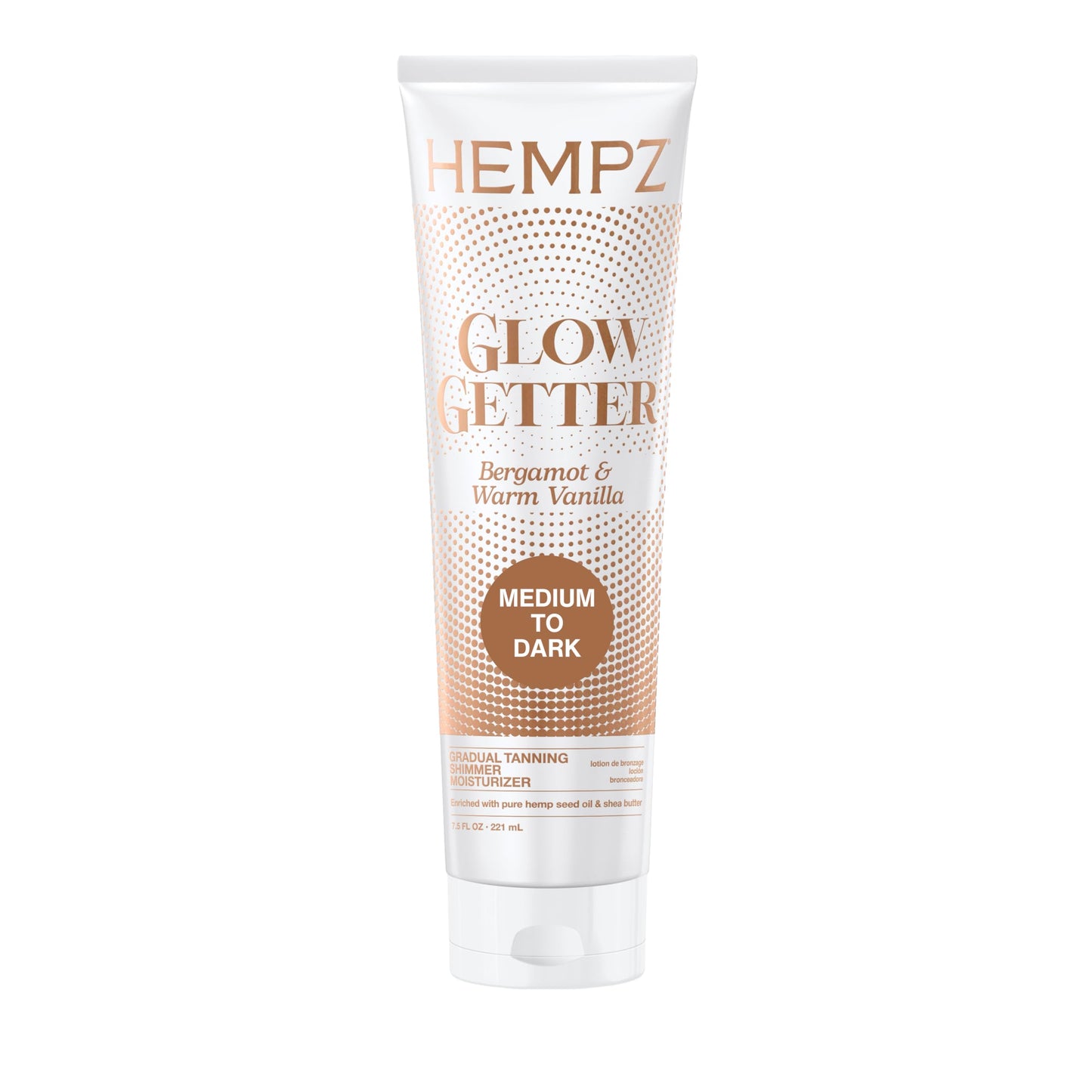 Hempz Glow Getter Gradual Self-Tanning Lotion - Medium to Dark, 7.5 oz | Natural Golden Tan, Summer Glow, Vegan Hydrating Moisturizer for legs, arms Beauty & Personal Care Hempz