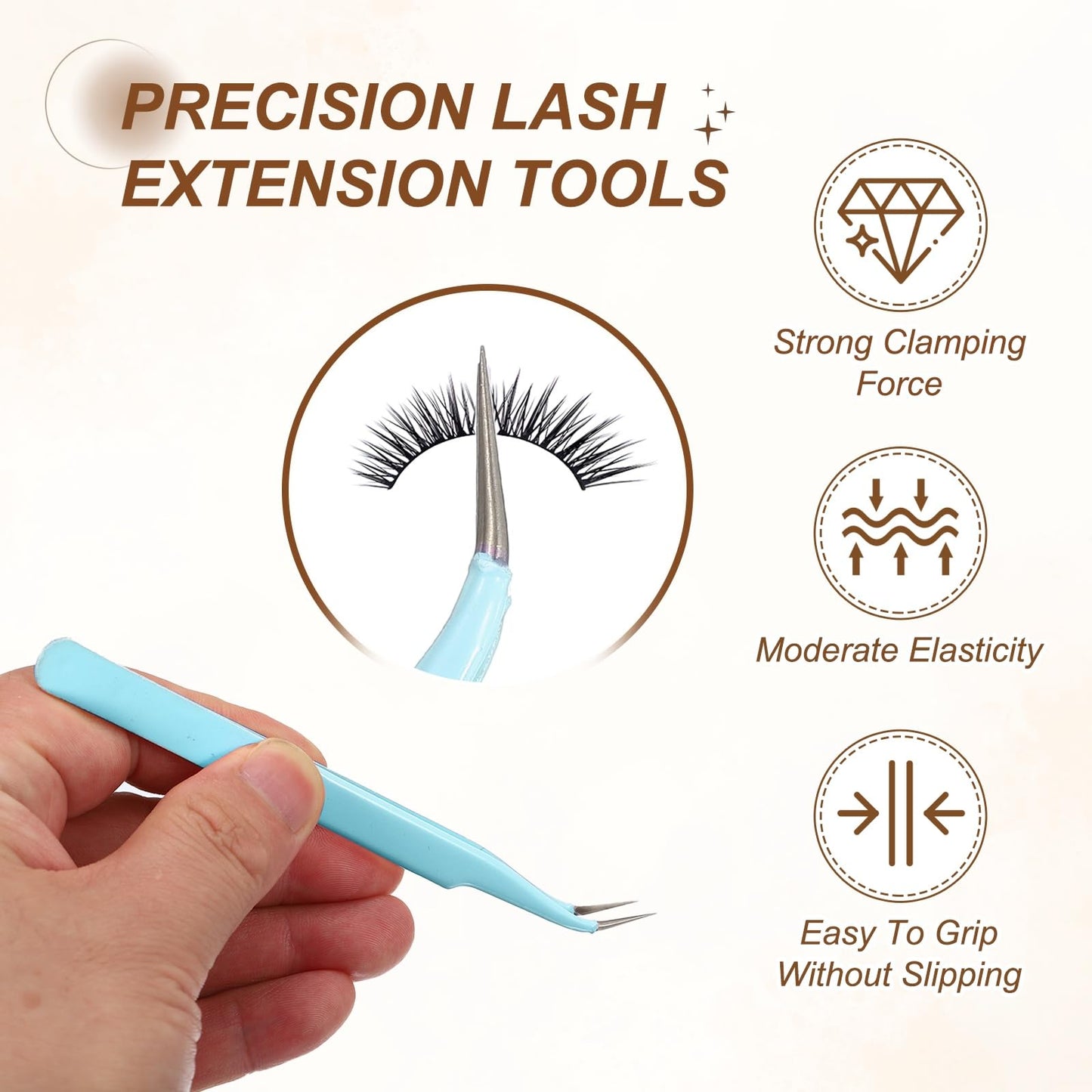 HARFINGTON 9Pcs Curved Pointed Craft Tweezers with Protective Cover, Anti-Static Stainless Steel Precision Tweezers Casual Beauty Tools for Eyelash Beauty and Personal Care HARFINGTON