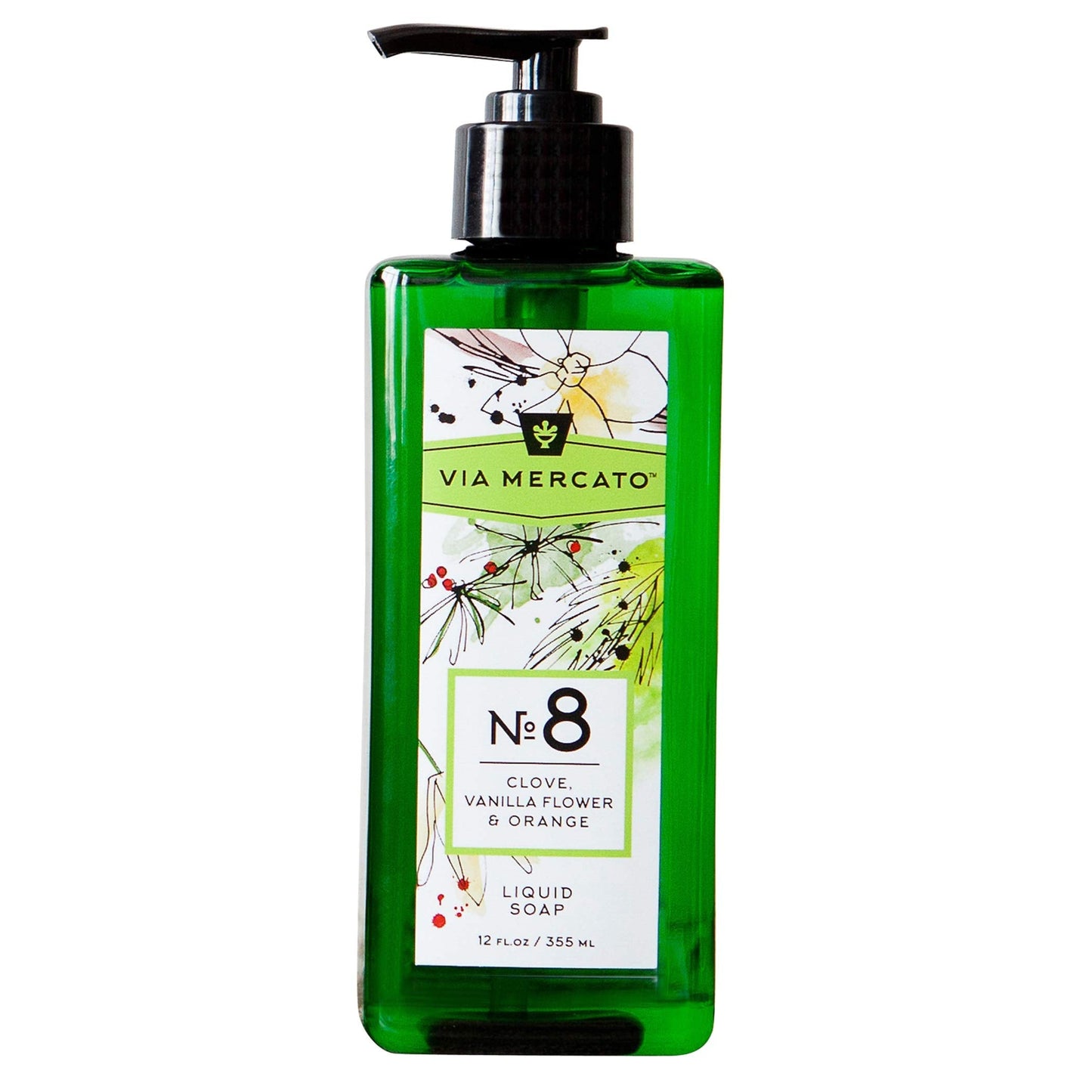 Via Mercato Liquid Soap, Shea Butter Enriched (12 oz), No. 8 - Clove, Vanilla Flower & Orange Beauty & Personal Care Via Mercato