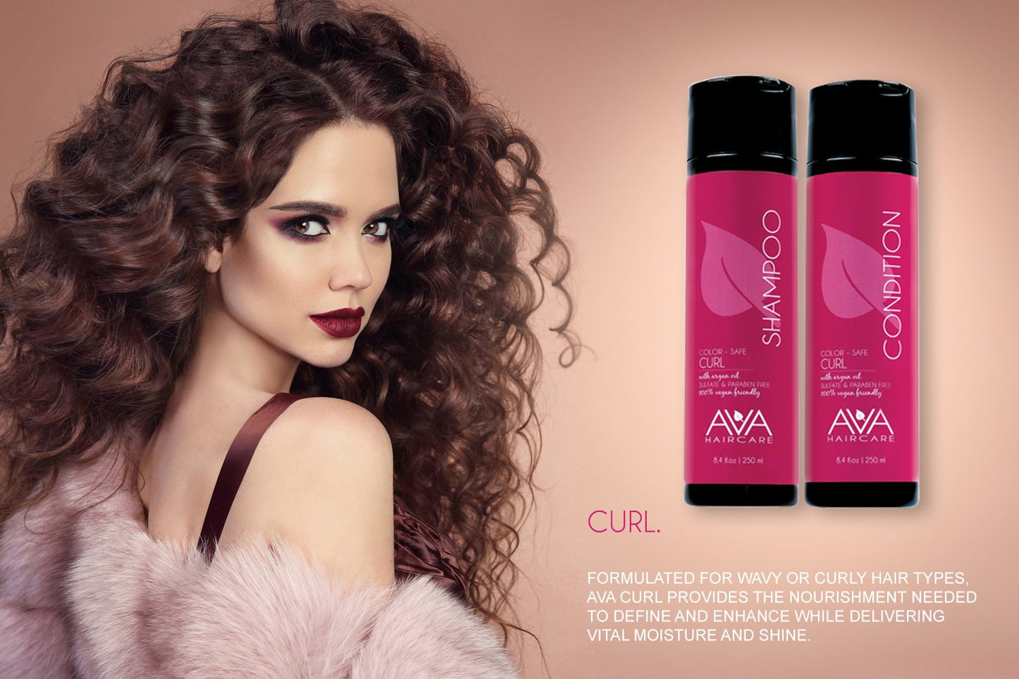 Ava Haircare - Curl Shampoo And Conditioner - Vegan, Sulphate Free, Paraben Free, Cruelty Free - Argan Oil Shampoo and Conditioner (Set of 2, 8.4oz Beauty & Personal Care Ava Haircare