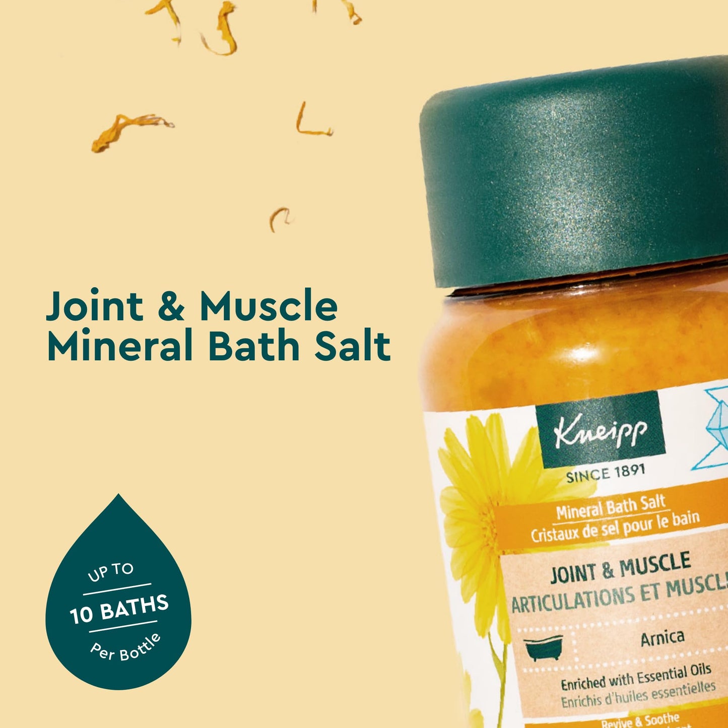 Kneipp Joint & Muscle Mineral Bath Salt with Arnica - Rejuvenate Joints & Muscles - 17.6 oz - Up to 10 Baths Beauty and Personal Care Kneipp