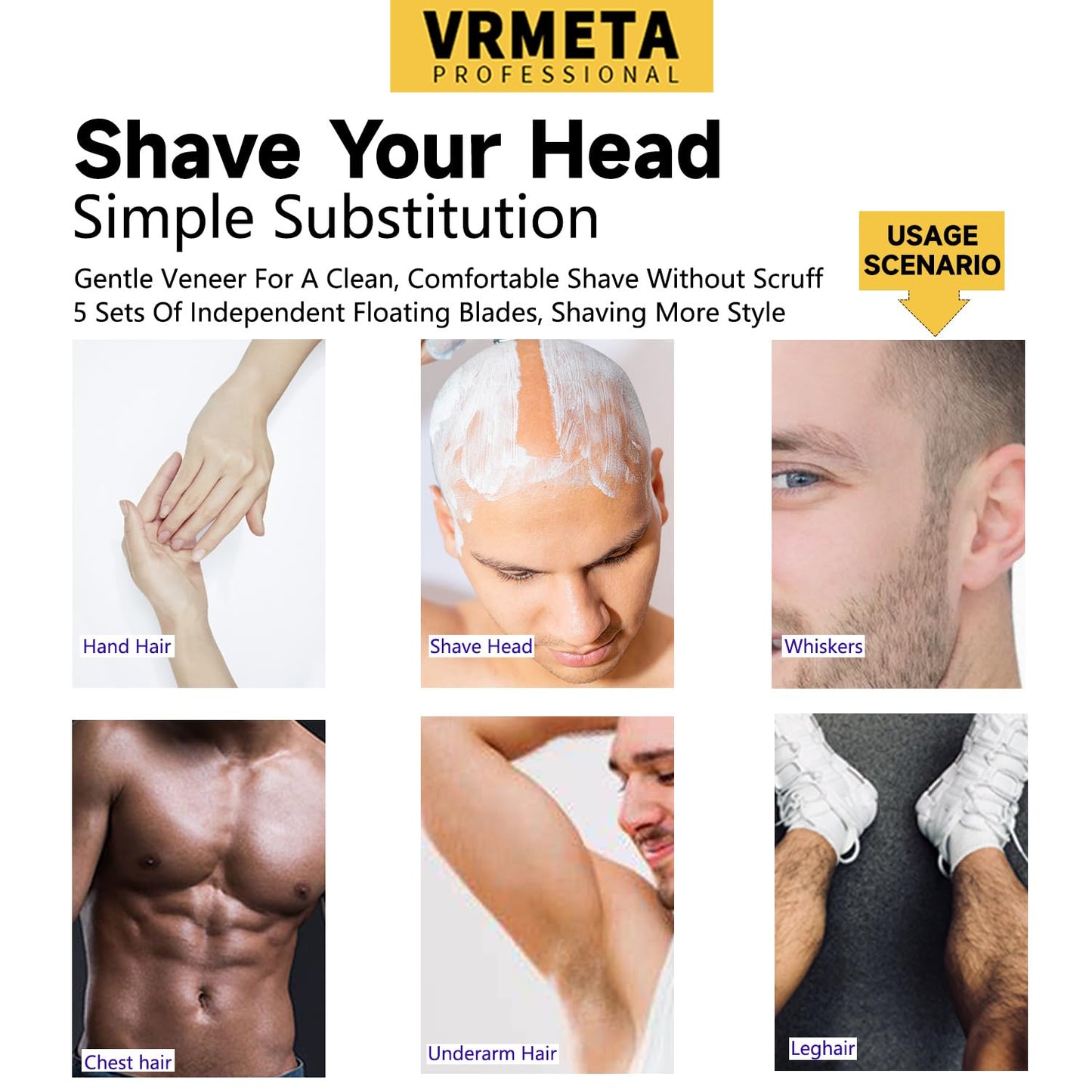New Upgrade Head Shaver Replacement Heads for Skull Shaver Pitbull Platinum Pro Butterfly Kiss, and Palm Hypo-Allergenic Electric Razor Beauty and Personal Care VRMETA