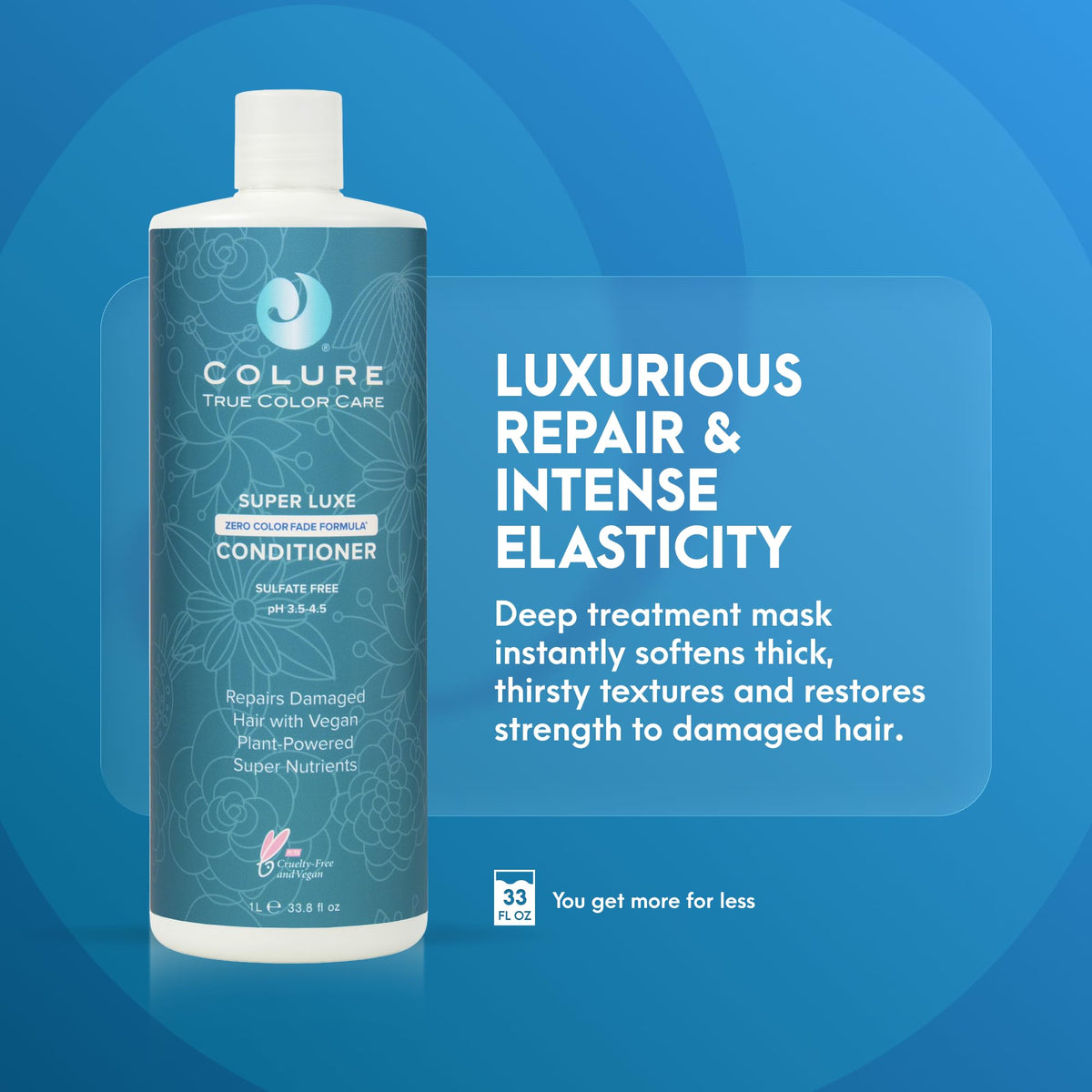 COLURE Super Luxe Conditioner 33 oz - Deep Nourishing Treatment for Aging Thick Coarse Curly Hair Anti Frizz Care
