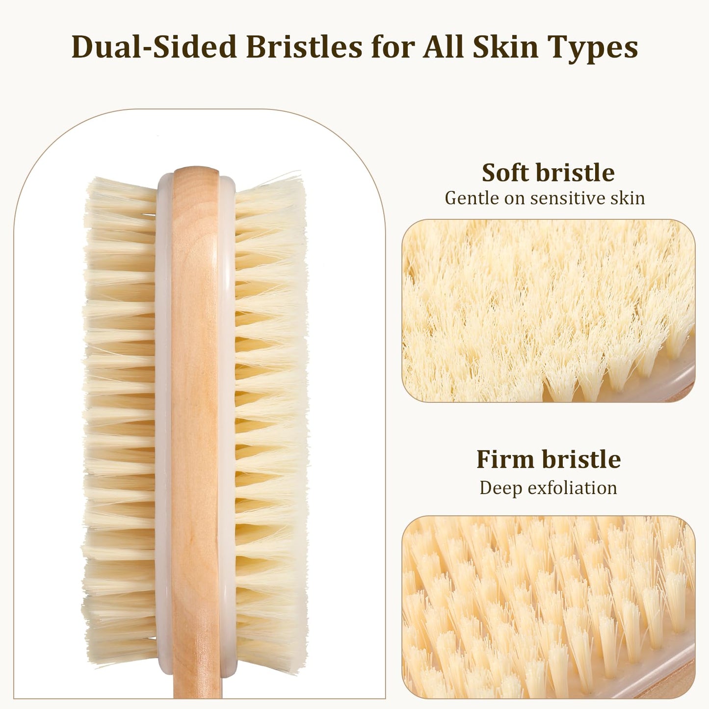 Blendura Back Brush Bath Brush, Wood-Coloured, Duschbürste Mit Langem Stiel, Shower Brush with Long Handle Beauty and Personal Care Blendura