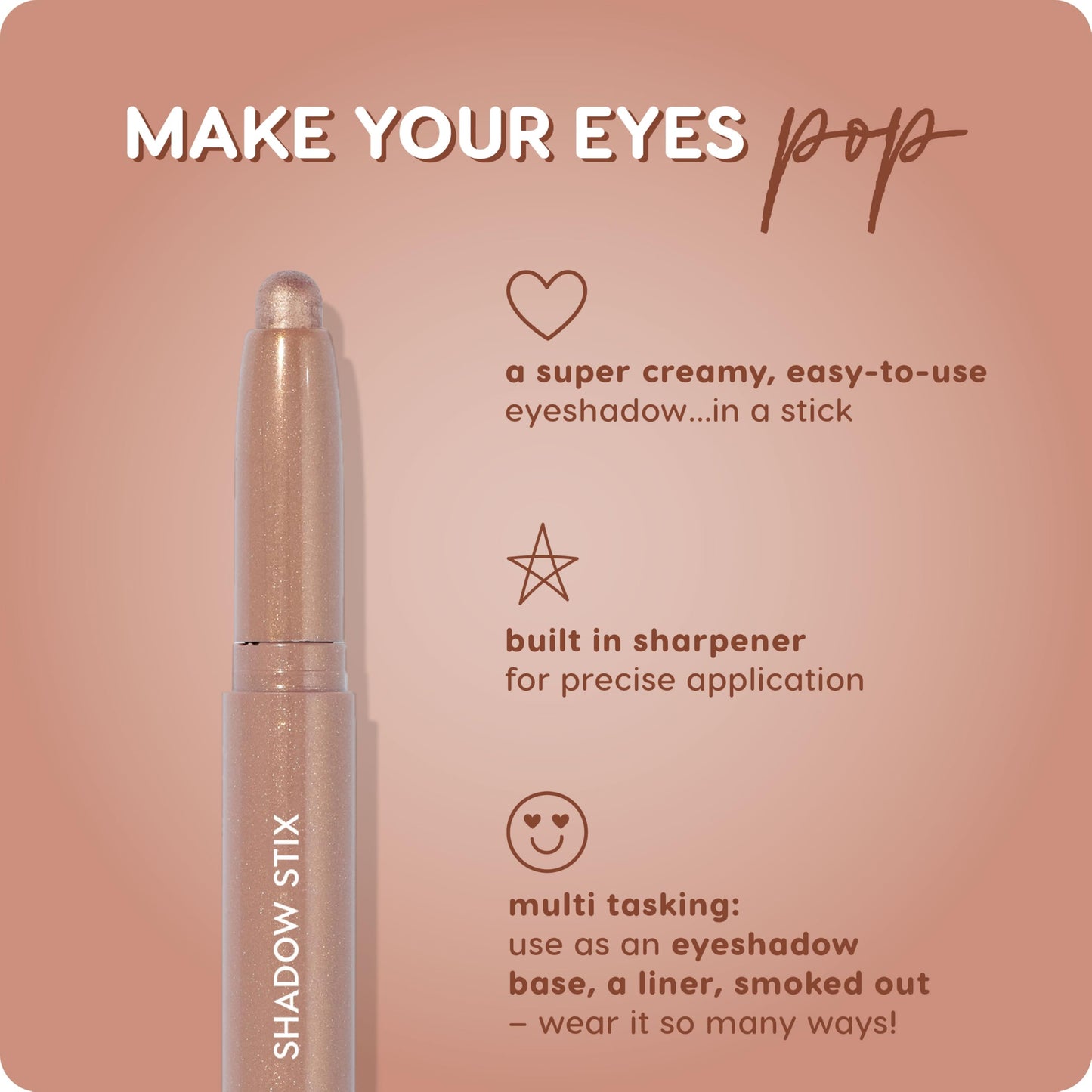 ColourPop Shadow Stix - Cream Eyeshadow Stick with Long-Lasting Color - Multi-Use Cream Makeup with a Built-In Sharpener & Precise Tip for Easy Beauty and Personal Care ColourPop