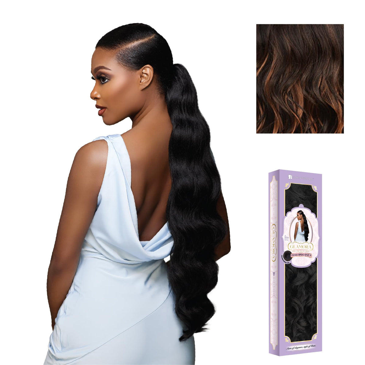 Sensationnel Glamora Glam Updo Hairextension-Unit 6,F1B/30