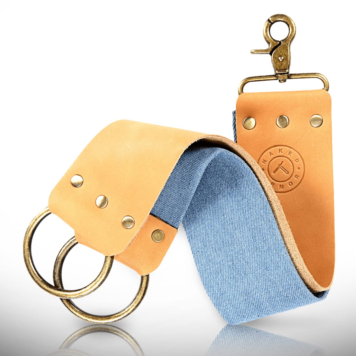 Naked Armor Straight Razor Leather Strop - 2.5" x 15" Cow Leather Razor Blade Sharpener with Brass Hooks, Brown Beauty and Personal Care Naked Armor