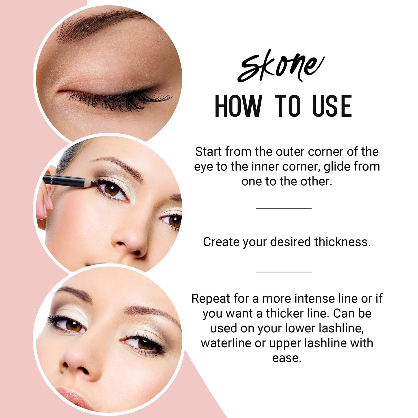 Skone Cosmetics Tattooed Solid Eyeliner - Waterproof, Smudge-Proof, Long-Lasting Pencil for Precise Eye Definition - Ultra-Smooth, Soft Glide Beauty & Personal Care Skone