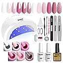 Vishine Gel Nail Polish Starter Kit with 48W SUNOne UV LED Nail Lamp Speed Dryer Manicure Tools 6 Pretty Colors Gel Polish Base and Top Coat #01 Beauty & Personal Care Vishine
