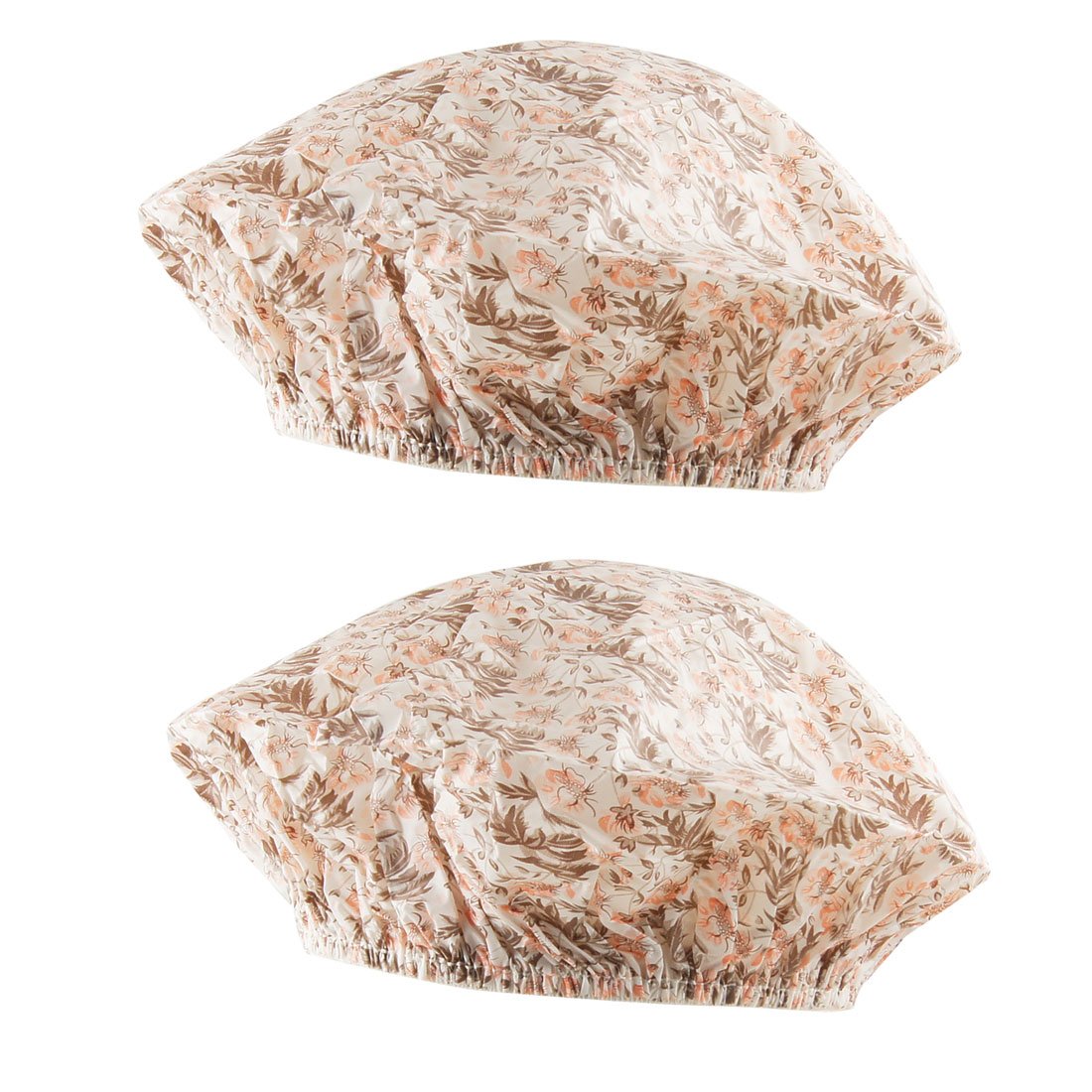 Ruilogod Elastic Hem Flower Leaf Print Brown Nylon Shower Cap Bath Hat (id: e43 6b9 c69 56d 0fb Beauty and Personal Care Ruilogod