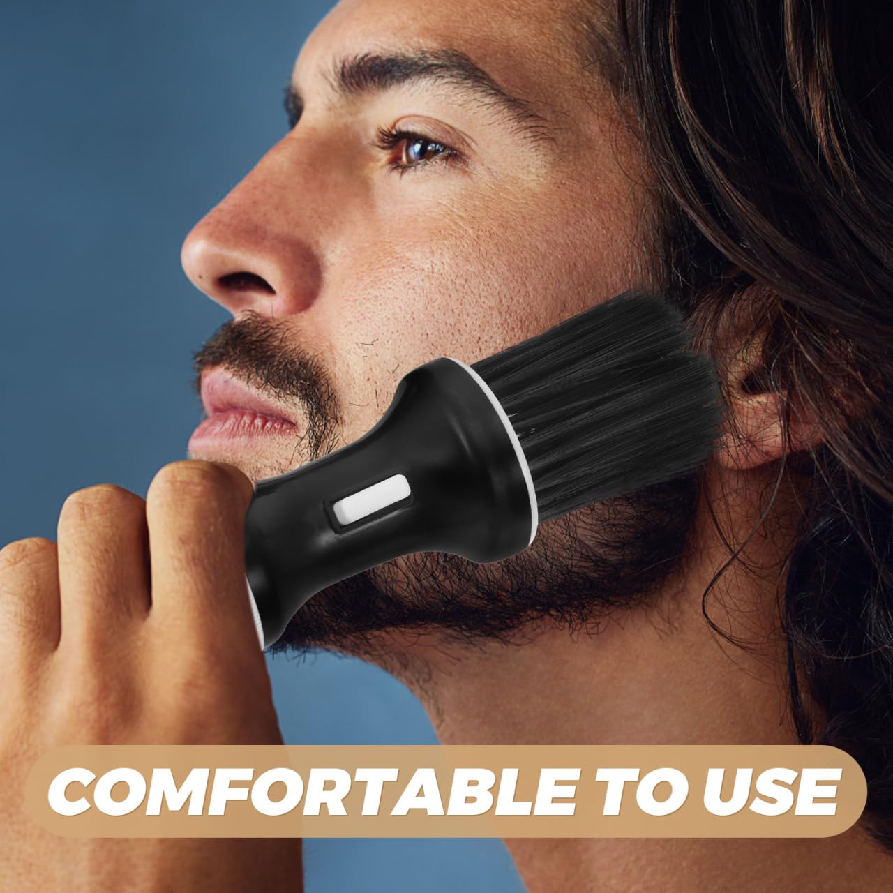 FRCOLOR Neck Duster Barber Brush with Powder Holder 2-Pack Hair Cleaning Brush for Barbers Salon Use Soft Neckline Hair Removal Tool Beauty and Personal Care FRCOLOR