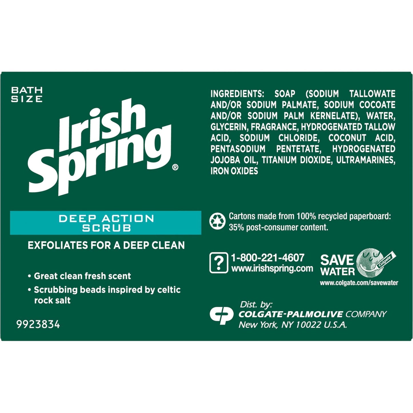 Irish Spring Deep Action Smoothening,Moisturizing,Exfoliating Scrub Bar Soap 3 Pack Beauty & Personal Care Irish Spring