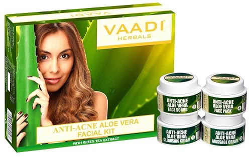 NWIL Vaadi Herbals Anti Acne Aloe Vera Facial Kit with Green Tea Extract, 70g Beauty & Personal Care NWIL