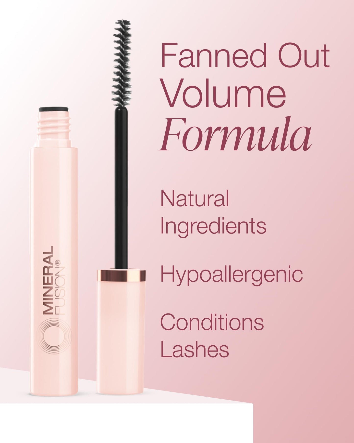 Mineral Fusion So Ageless Fanned Out Volume Mascara (Black) - Conditioning Formula For Look of Thicker, Longer Lashes - Hypoallergenic With Peptides Beauty & Personal Care Mineral Fusion