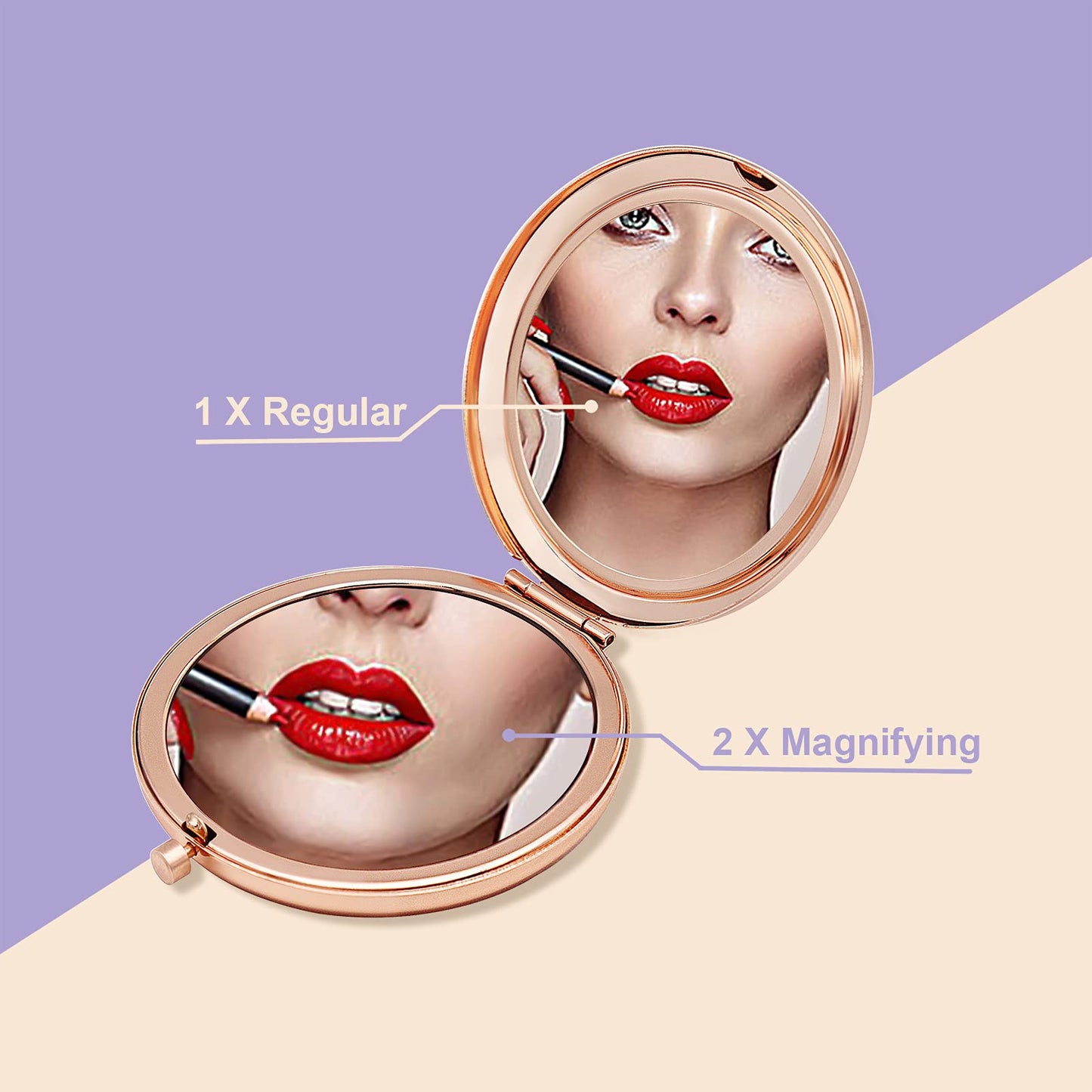 Jielahua Daughter Inspirational Gift Makeup Mirror Daughter Birthday Gift Ideas Rose Gold Compact Makeup Mirror for Her Christmas Graduation Wedding Beauty & Personal Care Jielahua