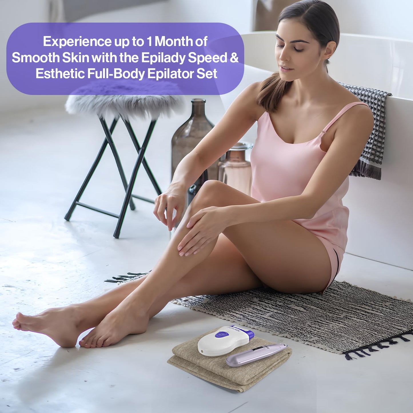 Epilady Face & Body Hair Removal Device Bundle, Corded Electric Epilator for Women with Facial Hair Remover, Epilator for Legs, Arms, Underarms Beauty and Personal Care Epilady
