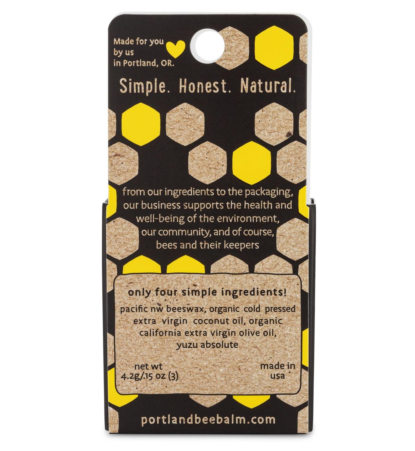 Portland Bee Balm All Natural Handmade Beeswax Based Lip Balm, Yuzu Citrus 3 Count Beauty & Personal Care Portland Bee Balm