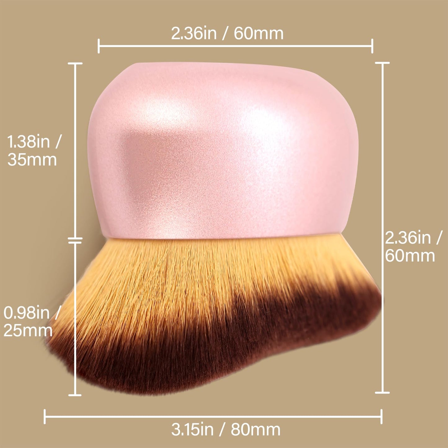 Extra Large Body Makeup Brush For Self Tanner, Leg Makeup &Bronzer Blend,75 mm Wide-headed Kabuki Brush Provides More Even &Pretty Application, Oval Beauty and Personal Care EOICCEOH