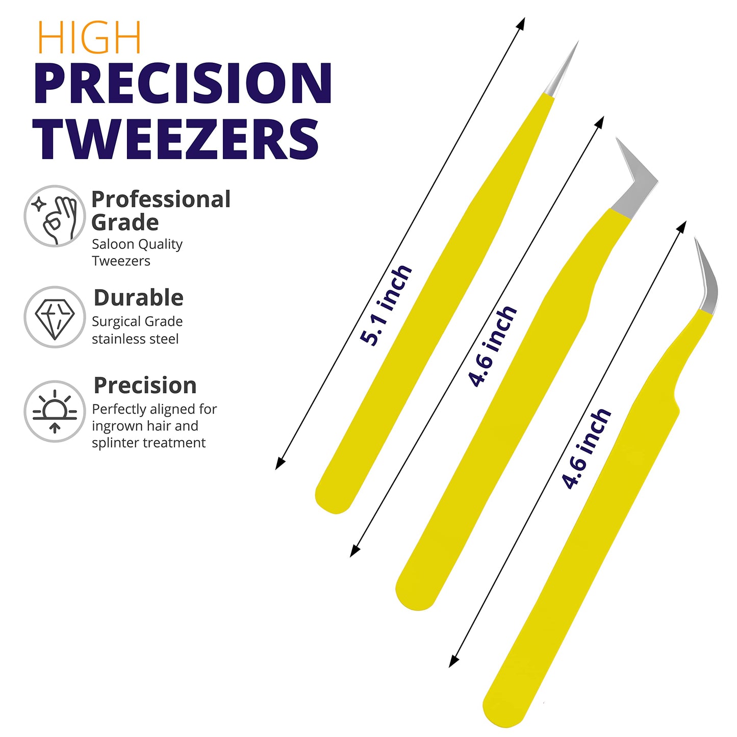 SIVOTE Lash Tweezers for Eyelash Extensions for Volume, Isolation & Classic Lashes, 3 Pack, Yellow Beauty & Personal Care SIVOTE