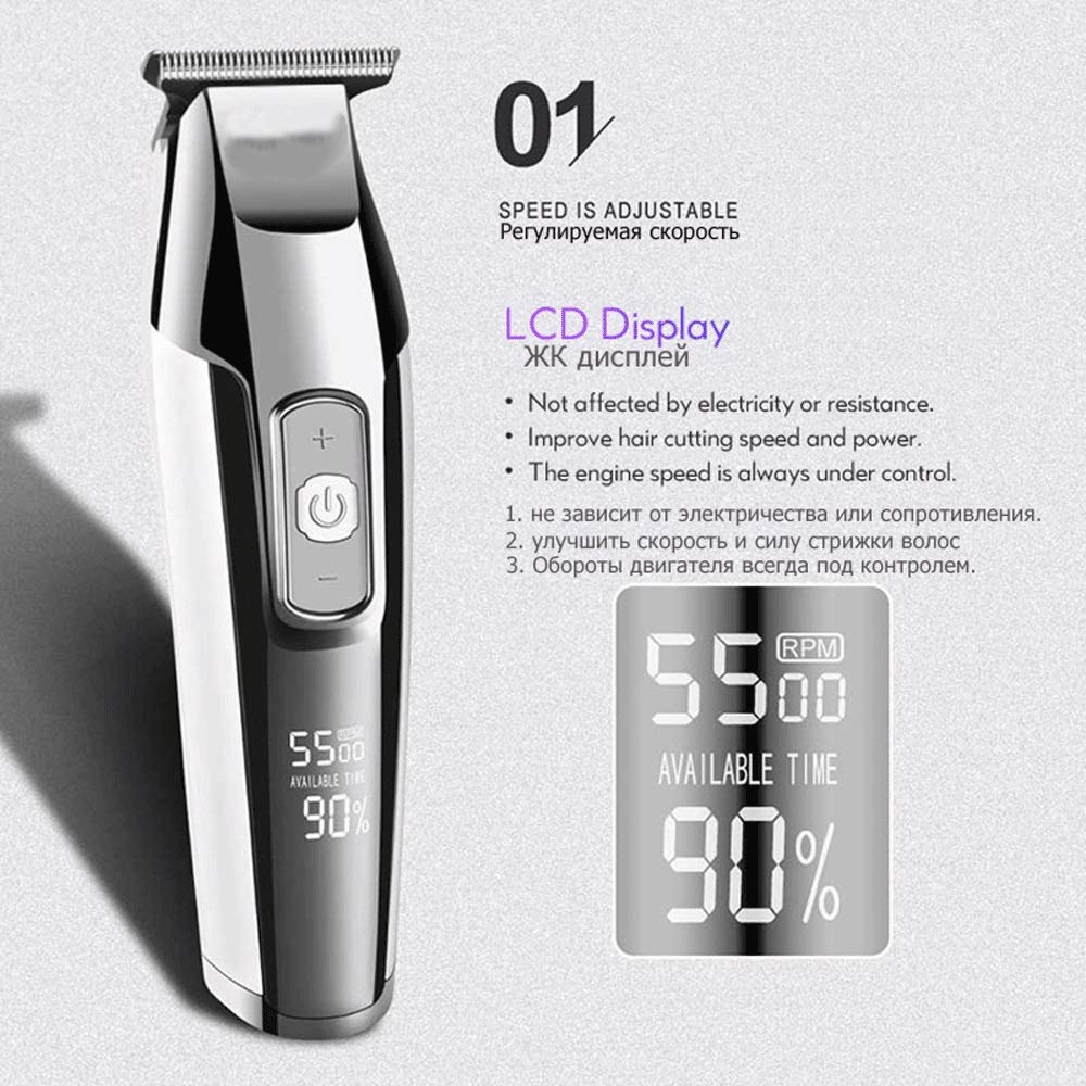 ZUIAI Professional Electric Hair Clipper, Electric Trimmer, Hair, Hair Clipper, Electric Clipper, Men's LCD Digital Beauty and Personal Care ZUIAI