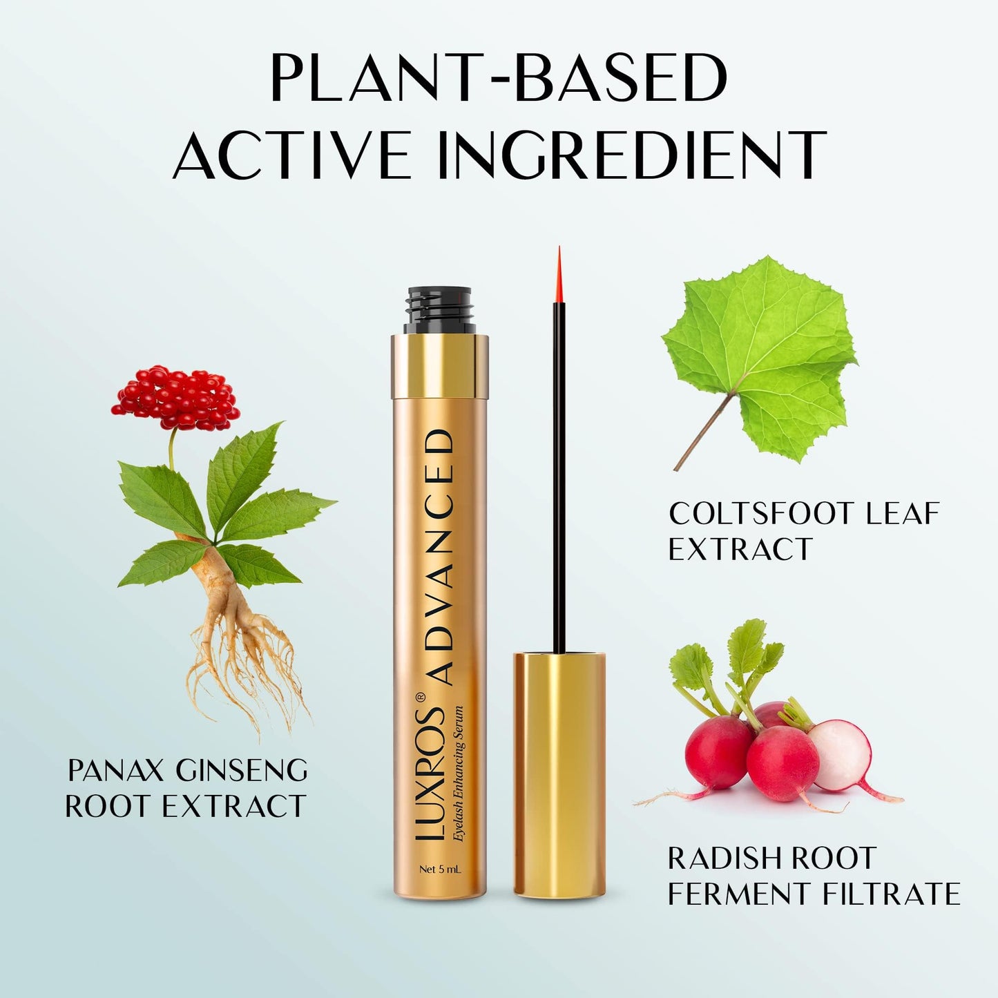 Eyelash Growth Serum 5 mL: Get Thick, Strong Lashes in Just 3-4 Weeks with Our Plant-Based Eyelash Growth Serum - No Parabens - Made in USA Beauty & Personal Care LUXROS