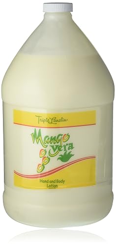 Triple Lanolin Mango Vera Soothing Lotion (1 Gallon) - Tropical Mango Scented Aloe & Lanolin Moisturizer for All Skin Types - Deeply Hydrating Hand Beauty & Personal Care Triple Lanolin