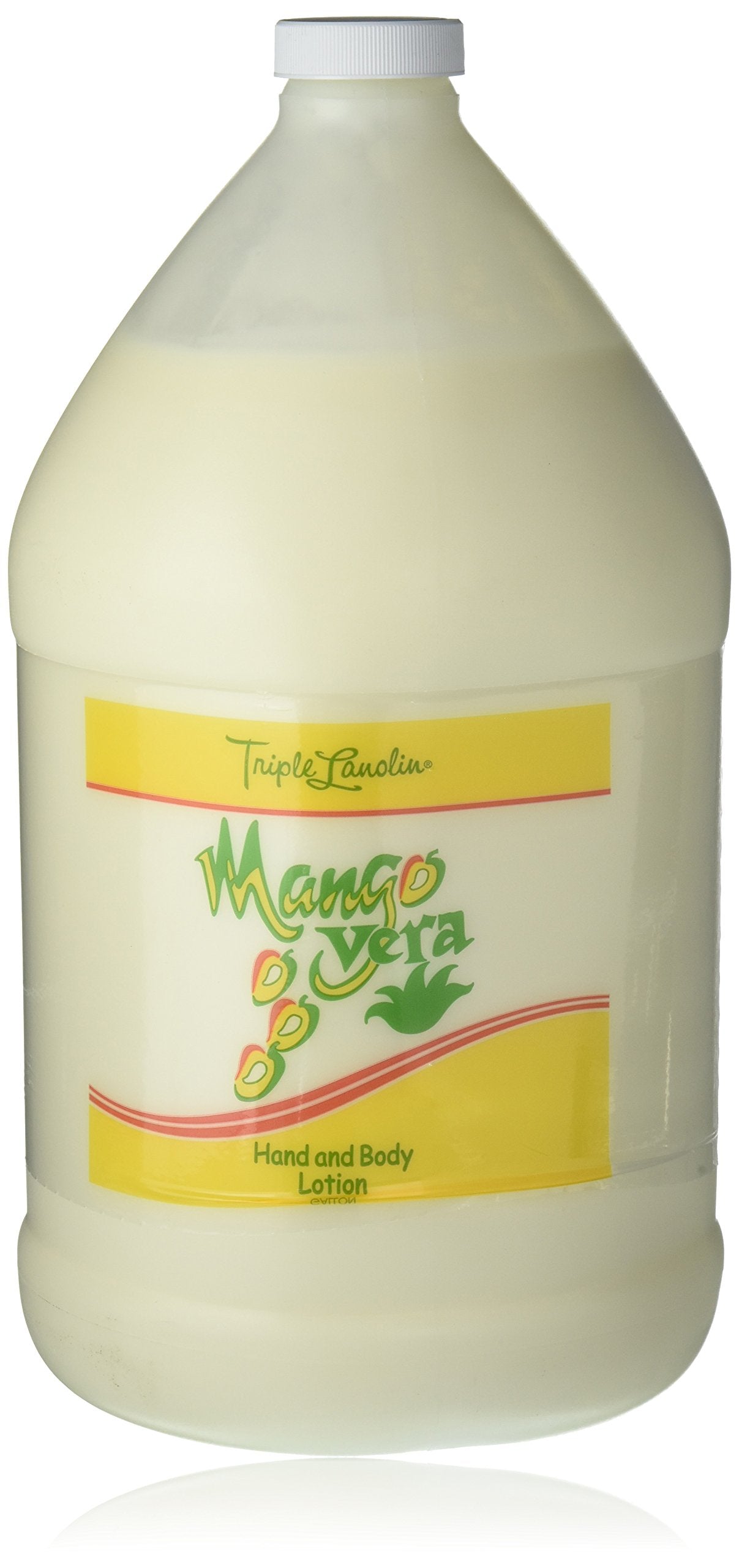 Triple Lanolin Mango Vera Soothing Lotion (1 Gallon) - Tropical Mango Scented Aloe & Lanolin Moisturizer for All Skin Types - Deeply Hydrating Hand Beauty & Personal Care Triple Lanolin