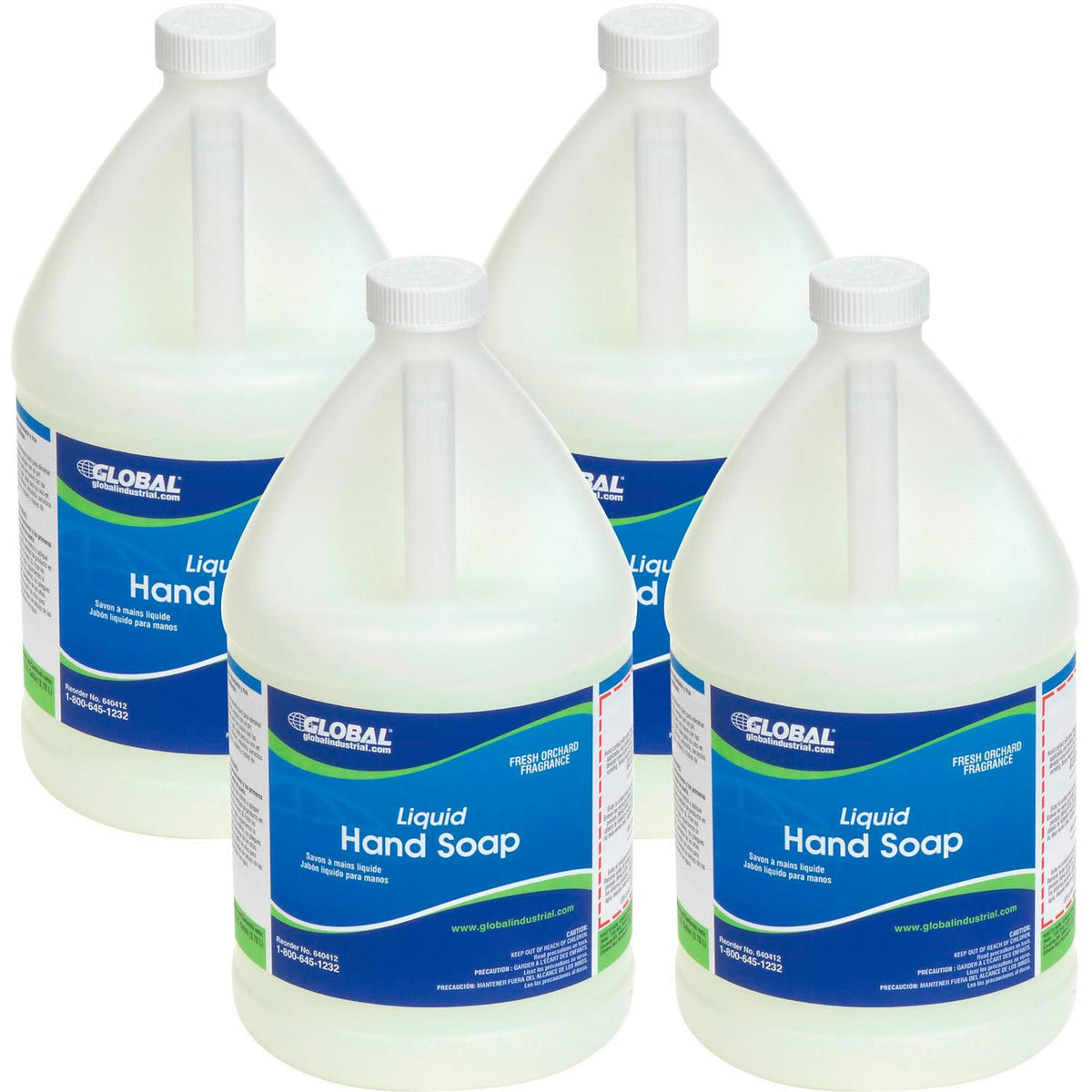 Global Industrial General Purpose Liquid Hand Soap, Fresh Orchard Scent, 1 Gallon Bottle, 4/Bottles, Commercial & Industrial Moisturizing Liquid Hand Beauty & Personal Care Global Industrial