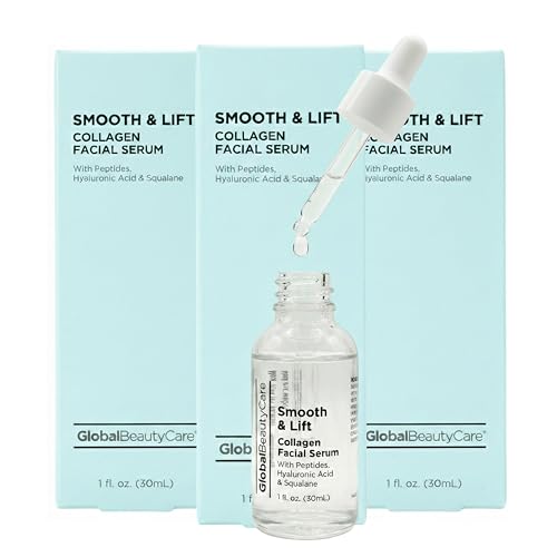 Global Beauty Care Smooth & Lift Collagen Facial Serum Hydrating Face Serum to Support Firm-Looking Skin with Peptides, Hyaluronic Acid & Squalane Beauty & Personal Care Global Beauty Care