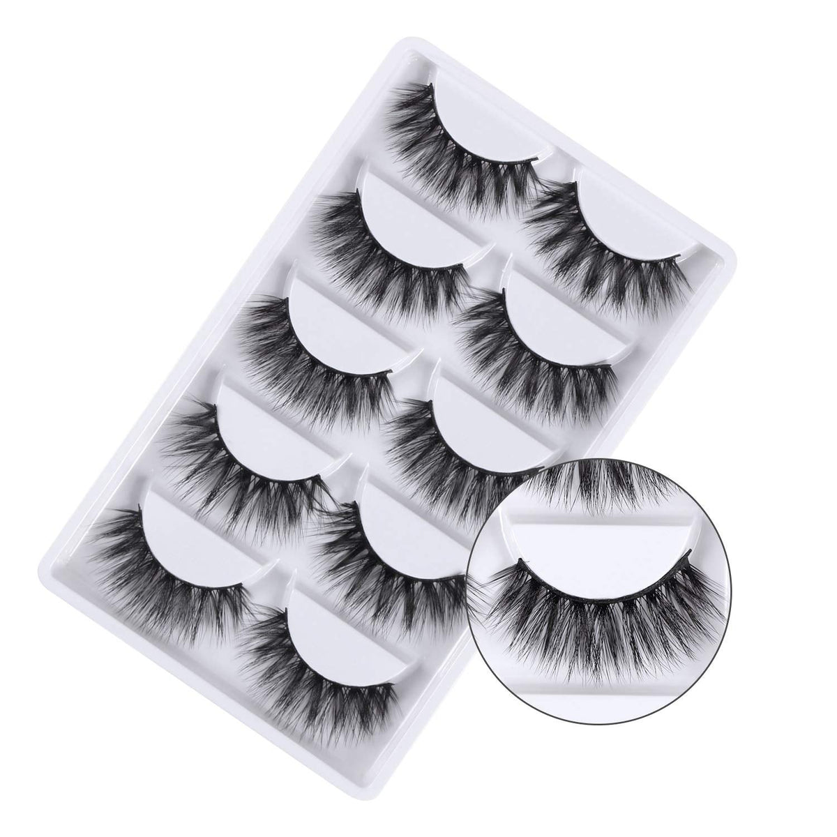 3D False Eyelashes, 3D Faux Mink Fake Eyelashes Handmade Dramatic Thick Crossed Cluster False Eyelashes Black Nature Fluffy Long Soft Reusable,Style 1 Beauty & Personal Care EVERMARKET