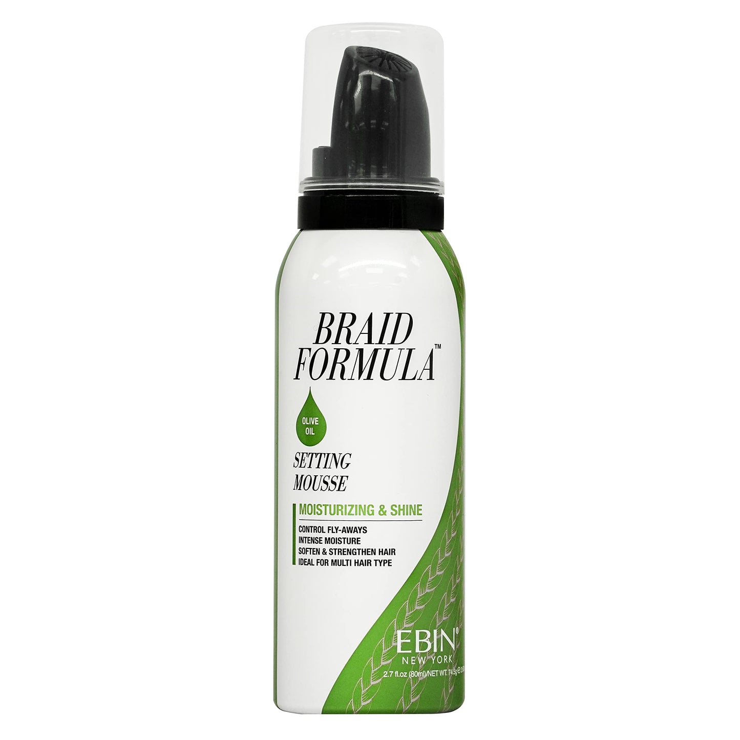 EBIN NEW YORK Braid Formula Setting Mousse Olive Oil - Lightweight Braid Foam for Braids, Twists & Locs, for Men & Women, Moisturizing, Anti-Frizz, No Beauty & Personal Care EBIN NEW YORK
