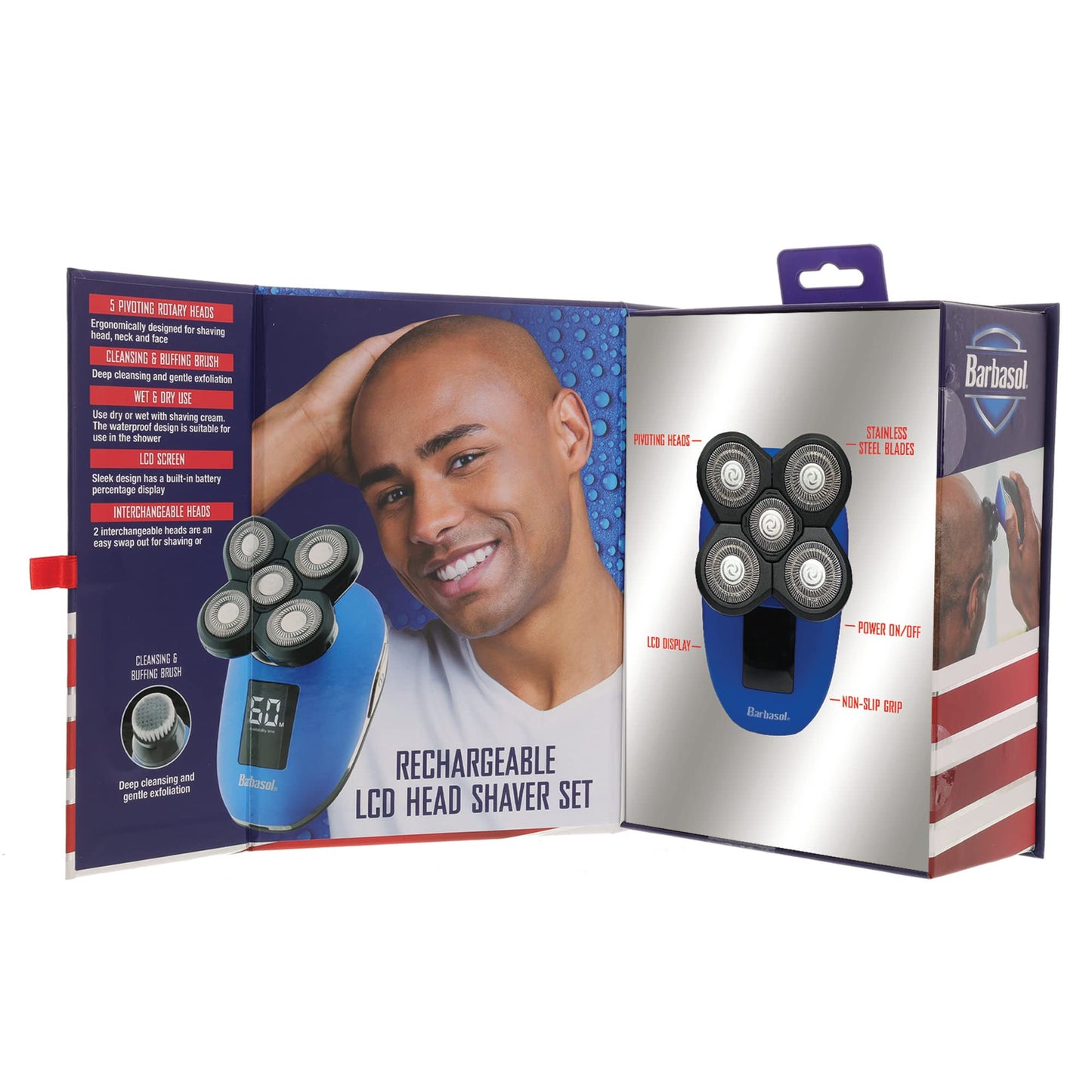 Barbasol Rechargeable LCD Head Shaver Beauty and Personal Care XTREME